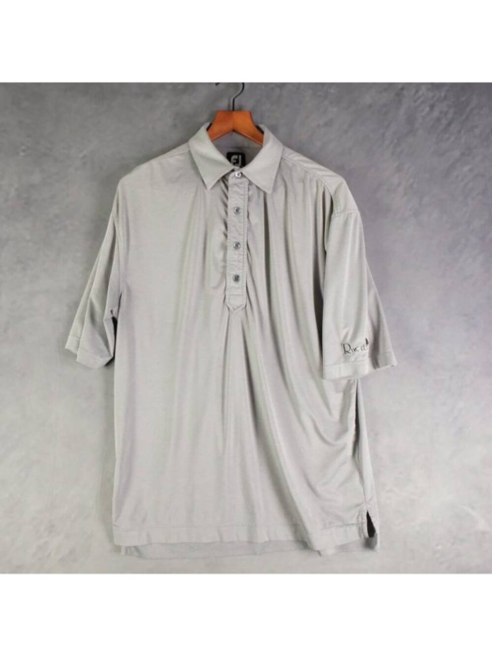 FootJoy Shirt Mens Medium Gray Solid ProDry Performance Golf Polo